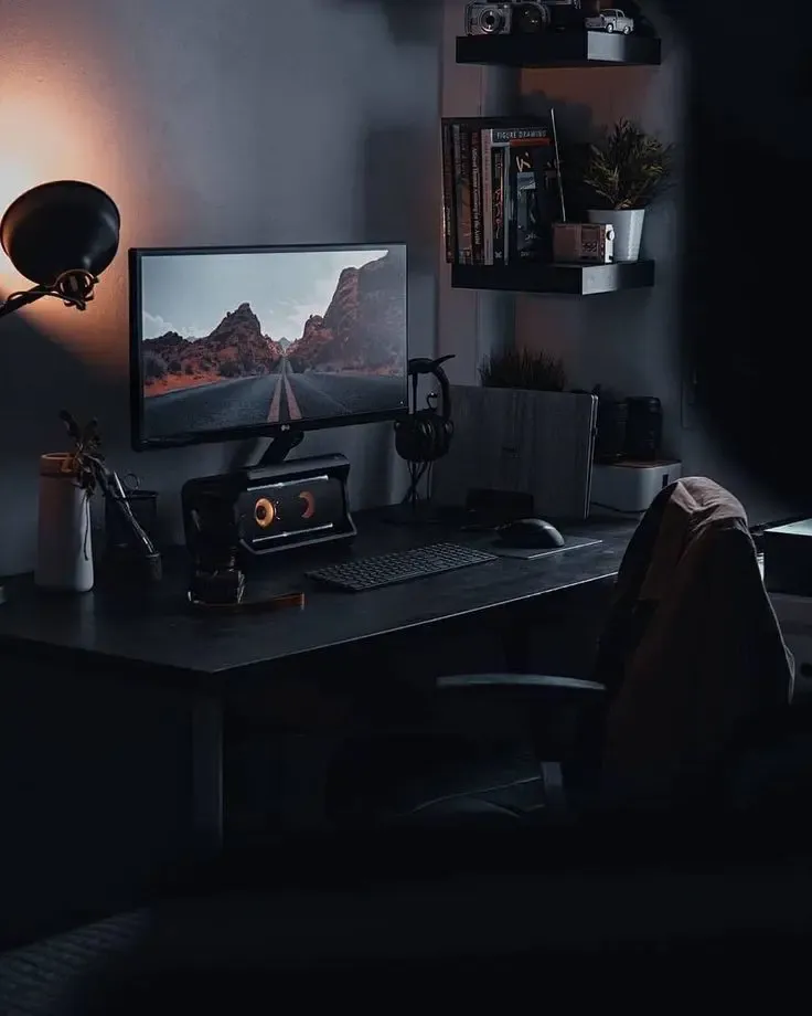 A chill room with a laptop and a cup of coffee